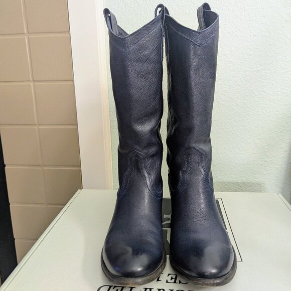 FRYE Carson Pull-On Sapphire Blue/NavyBoots Size 7.5 - Picture 5 of 9